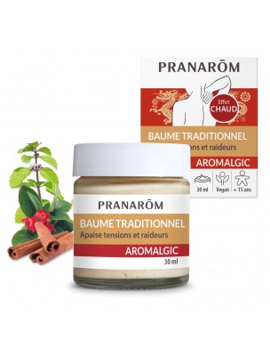 Image de Baume Traditionnel Aromalgic - Tensions et Raideurs 30 ml - Pranarôm via Eucalyptus citronné - Huile essentielle 10 ml - Pranarôm