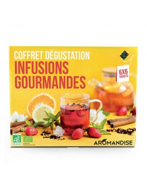 Image de Coffret Dégustation Infusions Gourmandes Bio - Assortiment 6X6 sachets - Aromandise depuis Cadeaux naturels pour les hommes