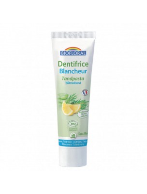 Image de Dentifrice Blancheur Bio - Hygiène bucco-dentaire 100g - Biofloral depuis Commandez les produits Biofloral à l'herboristerie Louis