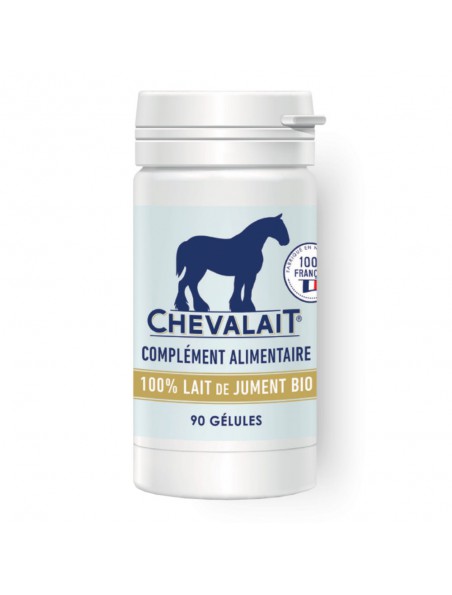 Image principale de Lait de Jument 500mg Bio - Immunité et Peau 90 gélules - Chevalait