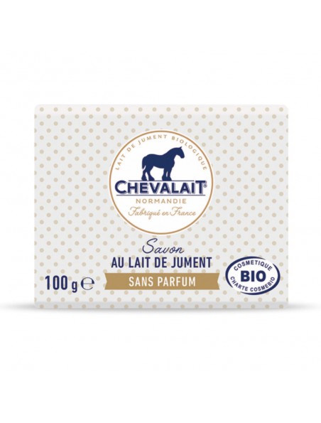 Image principale de Savon Sans Parfum au Lait de Jument Bio - Peaux Fragiles 100g - Chevalait