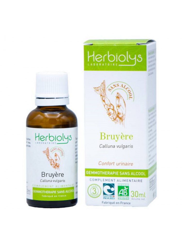 Image principale de la modale pour Bruyère Macérât de jeunes pousses fraîches Sans Alcool Bio - Confort Urinaire 30 ml - Herbiolys