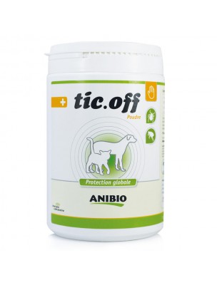 Image de Tic-off en poudre - Protection tiques et puces 500 g - AniBio depuis Vinaigre des 4 Voleurs - Beauté du Poil des Chiens et Chats - Floralpina