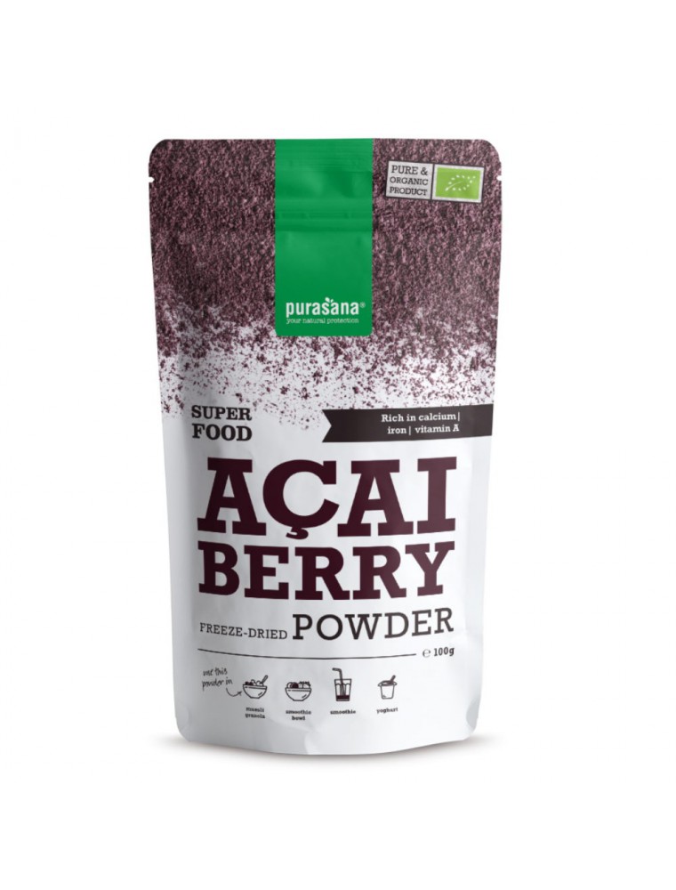 Image principale de la modale pour Baies d'Açai en poudre Bio - Vitamines A et C SuperFoods 100g - Purasana