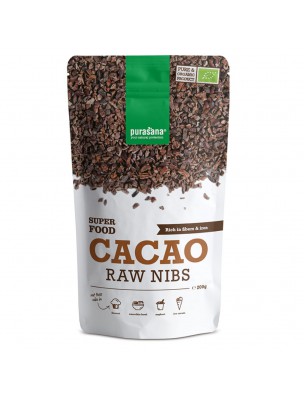 Image de Éclats de Fèves de cacao Bio - Magnésium et Antioxydants SuperFoods 200g - Purasana depuis Achetez les produits Purasana à l'herboristerie Louis