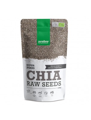 Image de Organic Chia Seeds - Fibre and Nutrients SuperFoods 200g - Purasana via Buy Organic Goji - Vitality Dried Fruit 200 g -