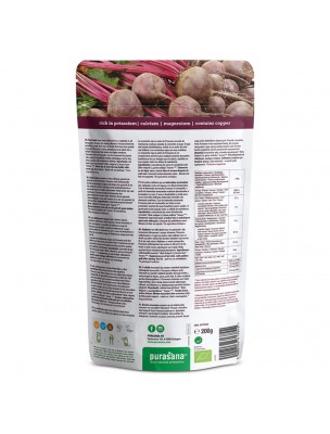 Image 59871 supplémentaire pour Poudre de Betteraves Rouges Bio - Vitalité SuperFoods 200g - Purasana