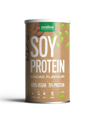 Image de Soy Protein Bio - Protéines Végétales Soja Cacao 400 g - Purasana via Protein Mix Açai Bio - 400g - Purasana