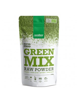 Image de Green Mix Bio - Spiruline et SuperFoods 200g - Purasana depuis Super-Foods: Produits de phytothérapie et d'herboristerie en ligne