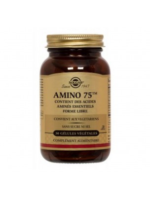 Image de Amino 75 - Acides aminés 30 gélules végétales - Solgar depuis Découvrez nos compléments alimentaires naturels