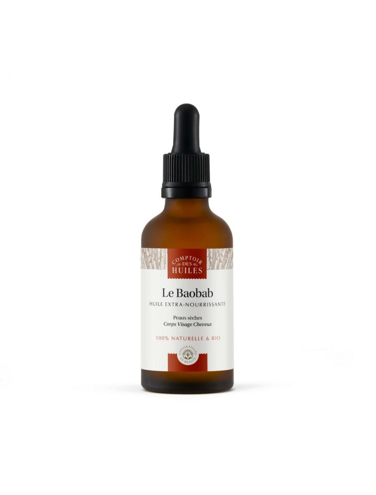 Image principale de la modale pour Baobab Bio - Huile Extra-Nourrissante 50 ml - Comptoir des Huiles