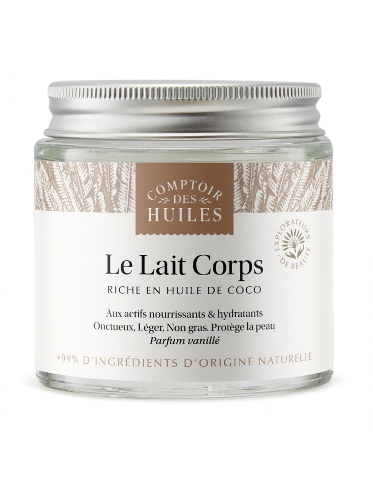 Image principale de la modale pour Le Lait Corps Huile de Coco Bio - Nourrissant et Hydratant 100ml - Comptoir des Huiles