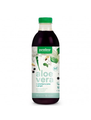 Image de Aloe vera Elderberry organic juice drink - Digestion and Immunity 1 Litre - Purasana depuis The beauty of your skin, your hair and your nails!