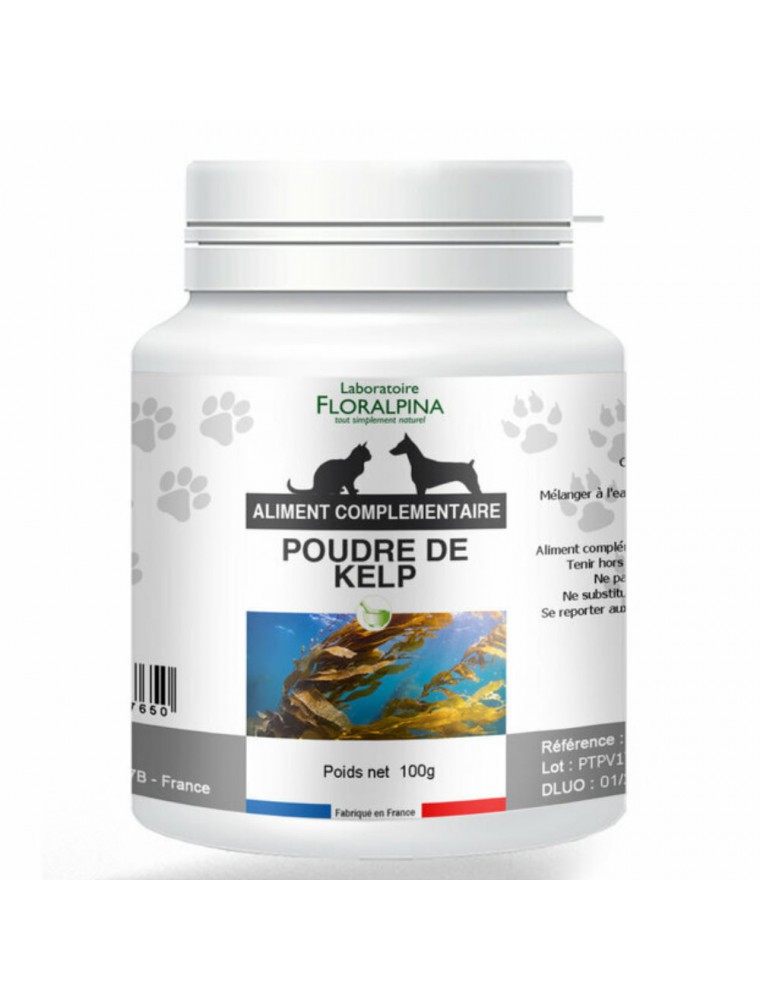 Image principale de la modale pour Poudre de Kelp - Immunité Chiens et Chats 100g - Floralpina