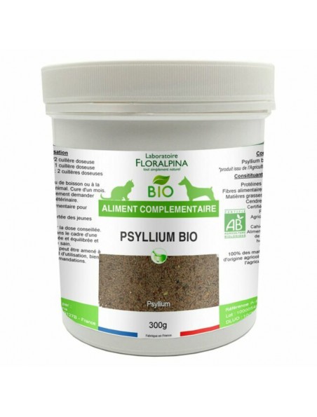 Psyllium Bio - Transit des Chiens et Chats 300g - Floralpina