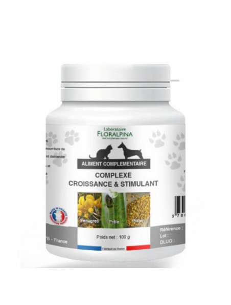 Achetez Complexe Croissance Stimulant - Vitalité Chiens et Chats 100g - Floralpina à l'herboristerie Louis Image principale de Complexe Croissance Stimulant - Vitalité Chiens et Chats 100g - Floralpina