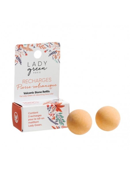 Image principale de Recharge pour Roll-on Matifiant - 2 Pierres Volcaniques - Lady Green