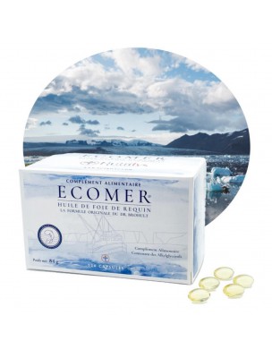 Image de Ecomer - Fortifiant et Stimulant 120 capsules - Nutrilys via Huile de Foie de Morue - Immunité 120 Capsules - Purasana