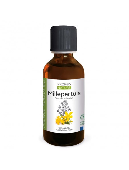 Achetez Millepertuis Bio - Macérât huileux d'Hypericum perforatum 50 ml - Propos Nature à l'herboristerie Louis Image principale de Millepertuis Bio - Macérât huileux d'Hypericum perforatum 50 ml - Propos Nature