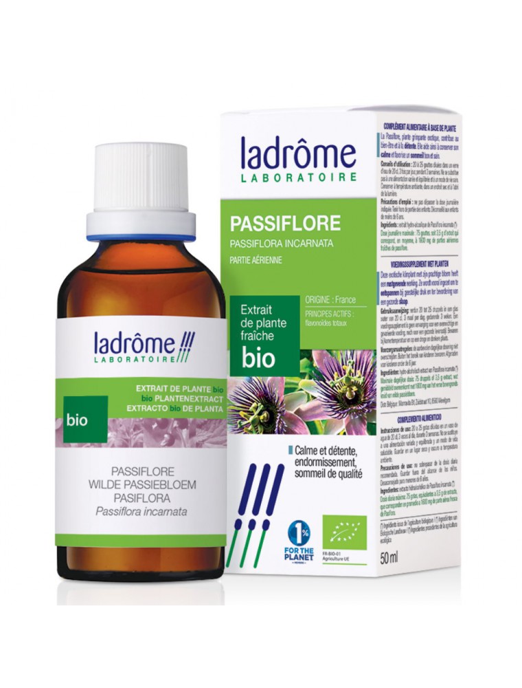 Image principale de la modale pour Passiflore Bio - Sommeil et Relaxation Teinture-mère Passiflora incarnata 50 ml - Ladrôme