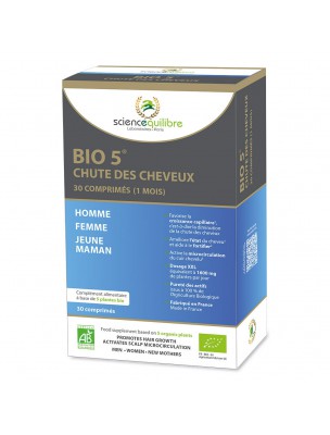 Image de Bio 5 - Hair loss Blisters of 30 tablets - Sciencequilibre depuis New Herbalist products