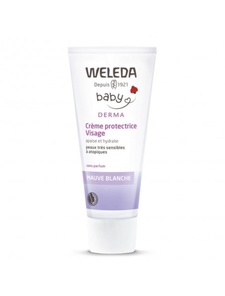 Image principale de Crème Protectrice Visage à la Mauve Blanche - Hydratante et Apaisante 50 ml - Weleda