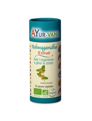 Image de Ashwagandha Bio Extrait - Stress 60 gélules - Ayur-Vana depuis Résultats de recherche pour "energie-gelules"