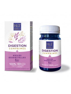 Image de Digestion Bio - Huiles essentielles en 60 comprimés - Herbes et Traditions depuis Synergies d'huiles essentielles digestives