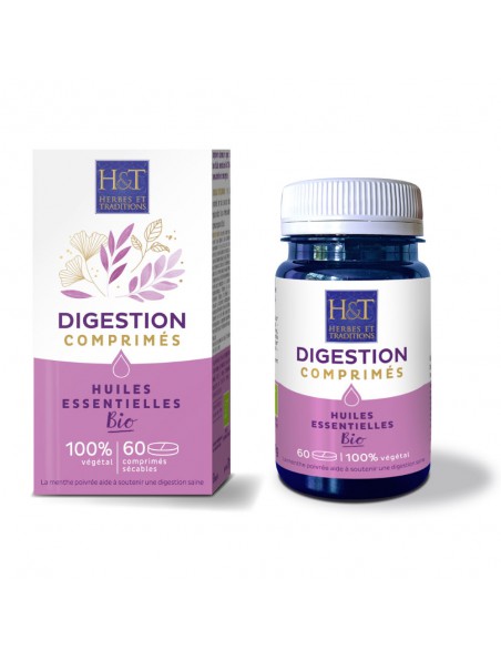 Image principale de Digestion Bio - Huiles essentielles en 60 comprimés - Herbes et Traditions