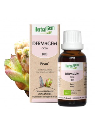 Image de DermaGEM GC26 Bio - Beauté de la peau en Gemmothérapie 30 ml - Herbalgem via Gel Aloé vera Bio - Hydrate et protège 125 ml - Puraloe