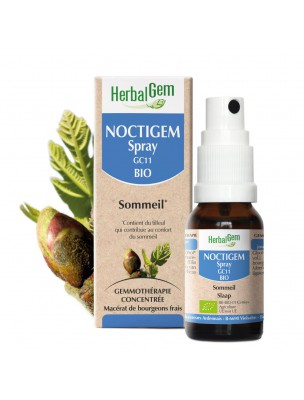 Image de NoctiGEM GC11 Bio en Spray - Sommeil 15 ml - Herbalgem via Achetez Oléocaps + 7 Bio - Détente 30 capsules d'huiles essentielles - Pranarôm