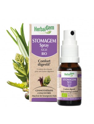 Image de Stomagem GC23 Bio -  Confort digestif Spray 15 ml - Herbalgem via Cataire Bio - Tisane Nepeta Cataria