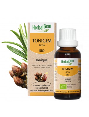 Image de ToniGEM GC16 Bio - Tonus et Vitalité 30 ml - Herbalgem via Ginseng Extra Fort Bio - Dietaroma