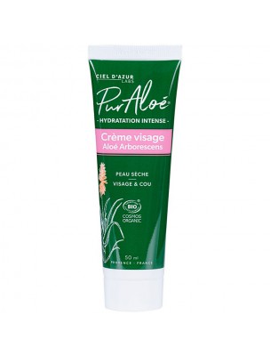 Image de Crème Visage à l'Aloe arborescens Bio - Peau Sèche 50 ml - Puraloe depuis Shampooing à l'Aloe arborescens Bio - Puraloe