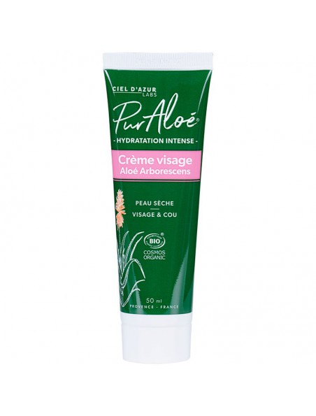 Achetez Crème Visage à l'Aloe arborescens Bio - Peau Sèche 50 ml - Puraloe à l'herboristerie Louis Image principale de Crème Visage à l'Aloe arborescens Bio - Peau Sèche 50 ml - Puraloe