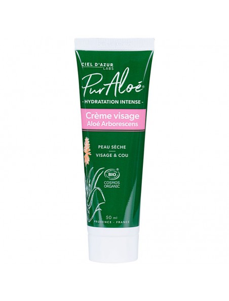 Image principale de Crème Visage à l'Aloe arborescens Bio - Peau Sèche 50 ml - Puraloe