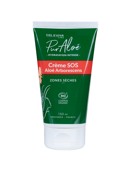 Image principale de Crème SOS à l'Aloe arborescens Bio - Zones Sèches 150 ml - Puraloe