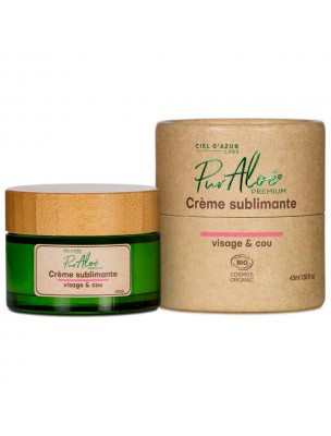 Image de Crème Sublimante Aloe Premium Bio - Visage et Cou 45 ml - Puraloe via Savon Amandine Bio - Sans Huiles Essentielles - Karandja