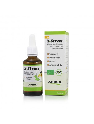 Image de X-Stress Bio - Nervous balance dogs, cats, birds and rodents 50 ml - AniBio depuis Natural food supplements: stress and transportation of your pet