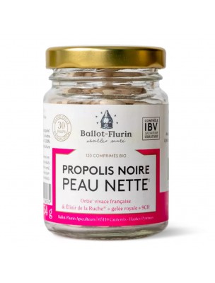 Image de Propolis Noire Bio - Peau Nette 120 comprimés - Ballot-Flurin depuis Découvrez nos produits de phytothérapie pour les soins de la ruche