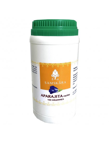 Achetez Aparajita racine poudre - Mémoire et Stress 100g - Samskara à l'herboristerie Louis Image principale de Aparajita racine poudre - Mémoire et Stress 100g - Samskara
