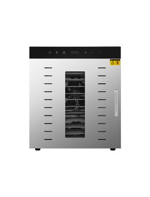 Image de Déshydrateur Inox Pro 1000 W 12 grilles 40x38 cm à commande digitale via Housse Gris Foncé Gris Clair pour Fontaine Eva 7L - Eva