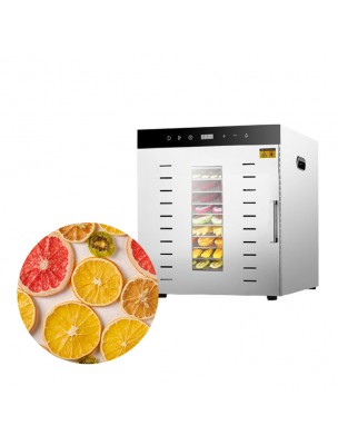 Image de Stainless steel dehydrator 1000 W 10 grids 39x28.5 cm with digital control depuis Electric dehydrators for preserving food and its contents