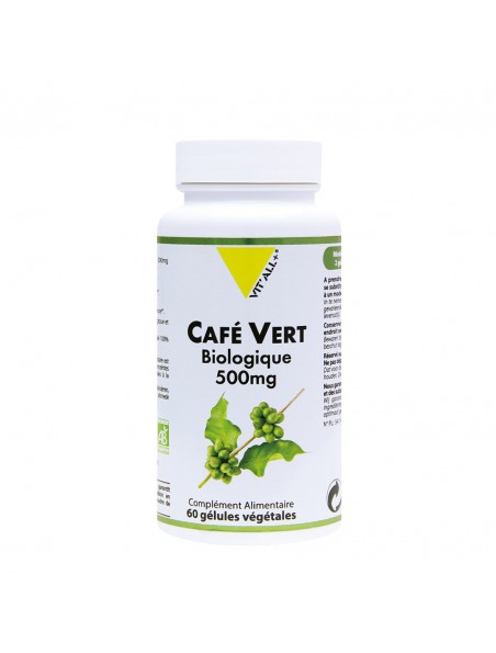 Image principale de Café Vert Bio 500mg - Minceur 60 gélules végétales - Vit'all+