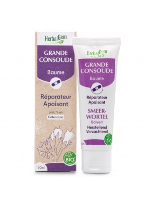 Image de Baume à la Grande Consoude Bio - Chocs et irritations 50 ml - Herbalgem via Baume à lèvres Pamplemousse - Abiessence