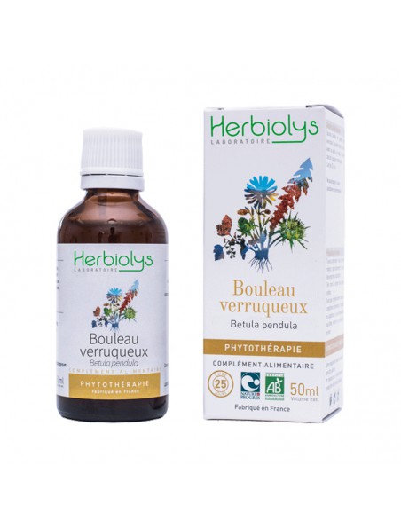Bouleau verruqueux Bio - Drainage et Rhumatismes Teinture-mère Betula pendula 50 ml - Herbiolys