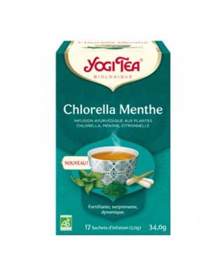 Image de Chlorella Mint Organic - Ayurvedic Infusions 17 bags - Yogi Tea depuis Teas in infusettes for easy dosage and transport