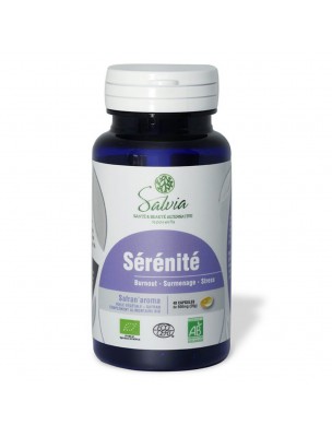 Image de Safran'aroma Bio - Sérénité 40 capsules d'huiles essentielles - Salvia via Rester Zen Bio - Spray Complexe Bio aux Fleurs de Bach 20 ml - Biofloral