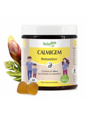 Image de CalmiGEM Bio - Relaxation 60 Gummies - Herbalgem via Figuier bourgeon Bio - Herbalgem
