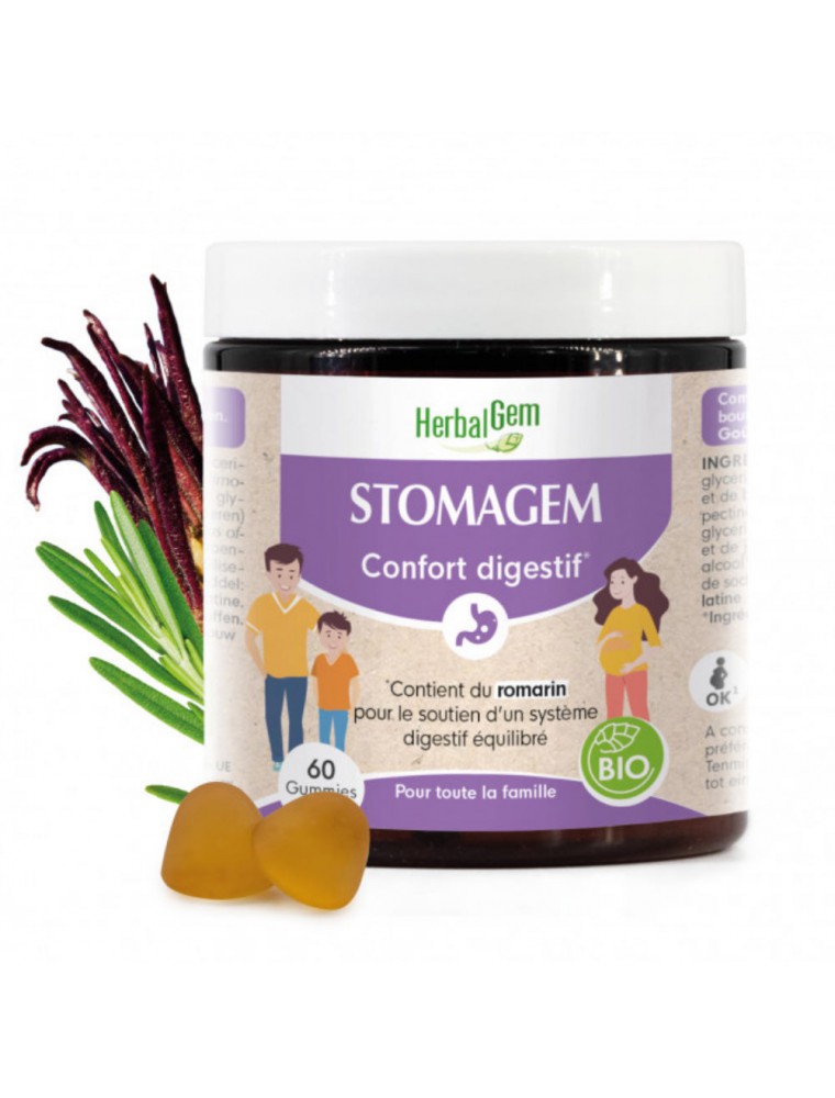 Image principale de la modale pour StomaGEM Bio - Confort Digestif 60 Gummies - Herbalgem